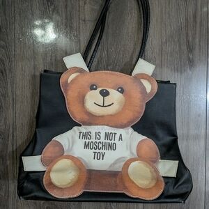 Moschino Black and Brown Teddy Bear  Bag